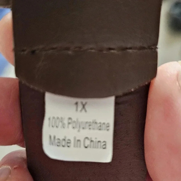 LULU NYC Womens Brown Western Cowgirl Belt Faux Leather Rhinestone Stitching Y2K - Picture 6 of 6